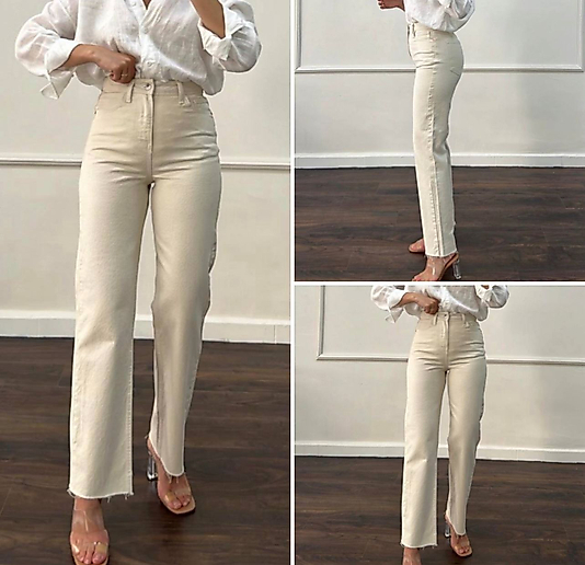 ZARA TAM KALIP BEYAZ JEAN